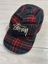 激レア スペシャル USA製 80‘s OLD STUSSY チェック ベースボールキャップ 帽子 ステューシー ビンテージ 黒タグ 90’s 谷篤人着用_画像1