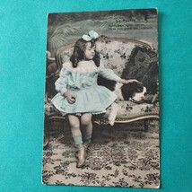 ◆美少女　絵はがき◆　リボンの髪飾り　アンティーク・ポストカード　フランス　1906年　実逓便　エンタイア　可愛い女の子_画像4