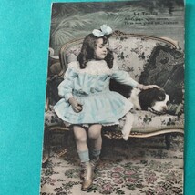 ◆美少女　絵はがき◆　リボンの髪飾り　アンティーク・ポストカード　フランス　1906年　実逓便　エンタイア　可愛い女の子_画像3