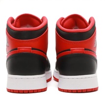 ナイキ 24cm US 6Y エア ジョーダン 1 ミッド GS ブラック レッド 税込定価13750円 NIKE AIR JORDAN 1 MID GS キッズ 子供靴_画像3