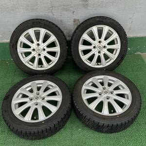 社外アルミホイール 15x4.5J +45 PCD100 4穴 ダンロップ WM02 165/60R15 4本セット 中古 売切!!