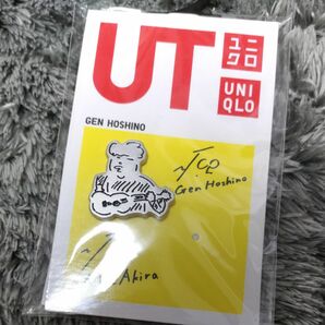 UNIQLOユニクロ☆星野源コラボ　ピンバッヂ　ピンバッチ　ピンバッジ銀　手描きイラスト　未使用　銀シルバー　グッズ