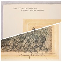 ルイ・イカール オフセット「Leda and the Swan」画寸78×50cm 妖艶な魅力を複雑な技巧に手彩色を加え生き生きした圧倒的迫力と芸術性 8461_画像8