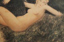 ルイ・イカール オフセット「Leda and the Swan」画寸78×50cm 妖艶な魅力を複雑な技巧に手彩色を加え生き生きした圧倒的迫力と芸術性 8461_画像4
