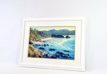 真作 デイビッド・ガエーゴス シルクスクリーン「オレゴンコースト」画寸 49×33cm 長く続く太平洋の海岸線の雄大な眺めは比類なき美 8509_画像9