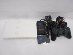 PS2 SCPH-77000 ホワイト 本体セット コントローラブラック メモリーカード2個付 中古品