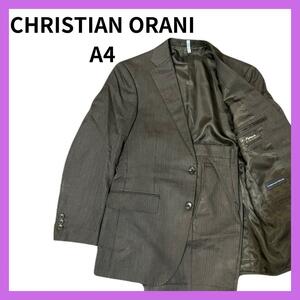 【在庫ラスト1点】スーツ 上下セット CHRISTIAN ORANI クリスチャンオラーニ グレー ストライプ A4 セットアップ メンズ 男性 SU51