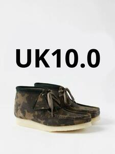 クラークス ワラビー ブーツ ブラック カーキ フローラル UK10