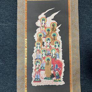【印刷】掛軸 絹本 仏画 仏教美術 箱無 同梱可能 No.2649の画像2