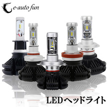 1円から LEDヘッドライト X3 フォグランプ H4 H1 H3 H7 H8/H11/H16 HB3 HB4 車検対応 ZES2チップ 50W 3000K/6500K/8000K変色可 12000LM 2本_画像2