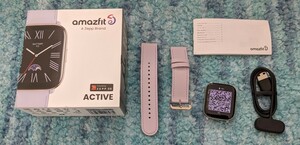 0601u2612　Amazfit Active スマートウォッチ ラベンダーパープル　※同梱不可