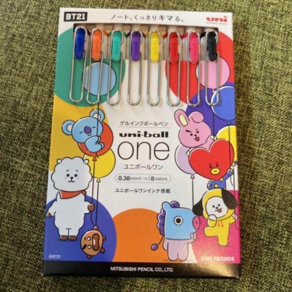 新品未使用 BT21uni ball ONE ユニボールワン ボールペン 8本セット　