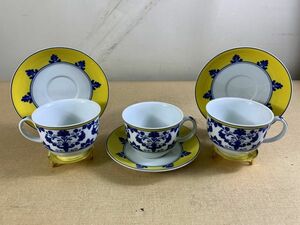 ◆FM57 ビスタアレグレ カップ＆ソーサー 3客まとめ VISTA ALEGRE　食器　洋食器　CASTELO BRANCO◆T