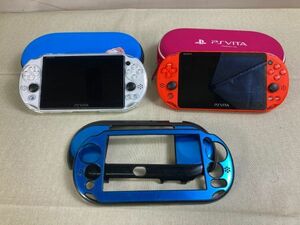 ◆FN133 ソニー プレイステーション ヴィータ 本体 PCH-2000 2点等 5点まとめ　動作未確認　SONY　PSVITA　カバー 1点、ケース 2点◆T