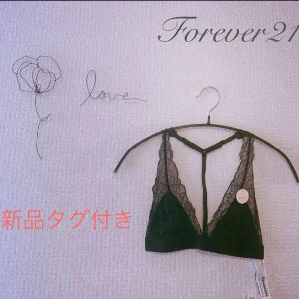 Forever21 Yバック 総レース ブラレット 黒 ランジェリー 総レース　ブラック　セクシー　 ホルターネック