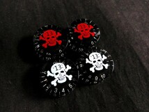 ★髑髏/スカル・デザイン★ スピードノブ／コントロール・ノブ Black-Red◆２個SET ミリサイズ／Gibson レスポールなどに 女性にも人気！_画像3