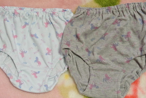 PA390meruhen. Unicorn total pattern. for girl shorts 2 sheets set light blue * gray 160 size new goods 