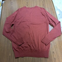 UNIQLOユニクロ　エクストラファインメリノＶネックセーター(長袖)Ｌサイズ　オレンジ系　トップス　秋冬AW　毛１００％　カジュアルウェア_画像3