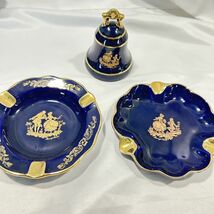 美品 LIMOGES CASTEL リモージュキャッスル 食器＆小物入れ 12点セット 飾皿 フランス製 22k gold 金彩 キャンディポット 小皿など_画像7