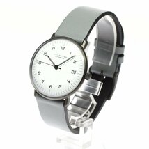 訳あり ユンハンス JUNGHANS 027/4006.04 マックスビル スモール オートマティック デイト 自動巻き 男女兼用 箱・保証書付き_791206_画像3