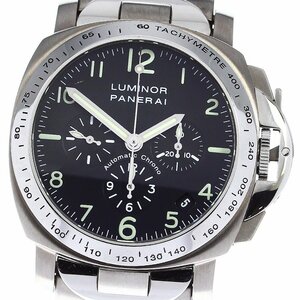  Panerai PANERAI PAM00072ru Minaux ru chronograph self-winding watch men's superior article box * written guarantee attaching ._798717