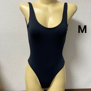 C226ストレッチ♪ブラックのスーパーハイレグTバックバック女子ダンスバレエレッスンレオタード♪アンダーや撮影会にも♪サイズM