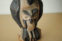 イングランドから 古い木製 フクロウ アフリカオオコノハズク オブジェ ウッド ミッドセンチュリー 木工 民藝 ヴィンテージ_ig3722_画像6