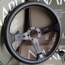 ■最安保証■ユニバーサル レザーステアリング スポーツステアリングホイール ハンドル PVCレザー 350mm 14インチ カーアクセサリー_画像3