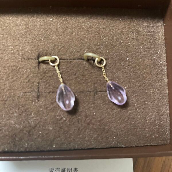 アガット agete アメジストピアスチャーム 美品