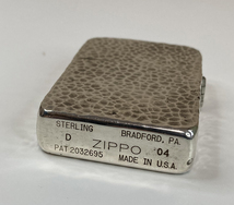 ZIPPO ジッポー sterling silver スターリング シルバー 1941レプリカ ハンマートーン ジッポ 2004年 オイルライター 送料込み_画像5