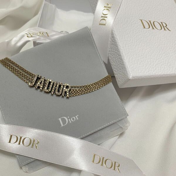 Dior クリスタル J'Adior ゴールドチェーンチョーカー