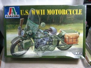 ・現状 未開封品 プラモデル●イタレリ 1/9●U.S.WWⅡ MOTORCYCLE アメリカ軍 第二次世界大戦時オートバイ●バイク 軍用車両