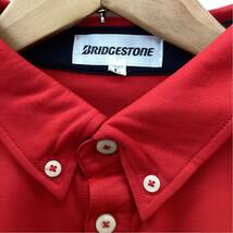 CO■ BRIDGESTONE ブリヂストン メンズ ゴルフウェア ポロシャツ 半袖ポロシャツ 半袖 Lサイズ 赤 車 タイヤ_画像4