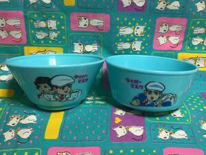 ☆*: 昭和レトロ タイガーマスク お子様 食器 茶碗 汁碗 2個セット TVアニメ マンガ 当時物 未使用品 デッドストック :*☆