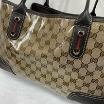 グッチ GUCCI GGクリスタル シェリーライン トートバッグ 293592 コーティングキャンバス レザー トートバッグ - 総柄_画像4