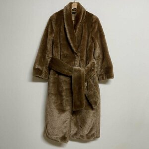  Kei sila is tastyling/ kei shirahata eko fur gown coat 16WFC184040 coat coat 0 tea / Brown plain 