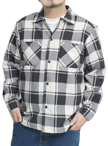 【新品】 5L スミクロ [GENUINE Dickies] チェックシャツ メンズ 大きいサイズ ツイル ロゴ 刺繍 プリント ワークシャツ