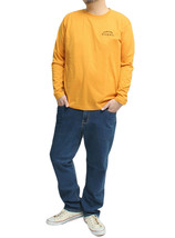 【新品】 2L イエロー ジェニュイン ディッキーズ GENUINE Dickies 長袖 Tシャツ メンズ 大きいサイズ ワンポイント ロゴ 刺繍 バックプリ_画像2