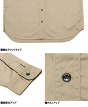 【新品】 4L 24SSベージュ [GENUINE Dickies] ワークシャツ メンズ 大きいサイズ ポケット切替 ヒッコリー ツイル 長袖シャツ_画像8