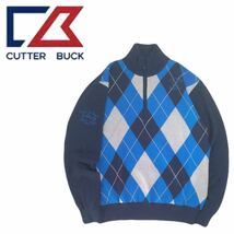 特大LL 極美品 フワフワ極上 CUTTER&BUCK ハーフジップ ウール ニット セーター メンズ カッター&バック ゴルフウェア デサント 2312299_画像1