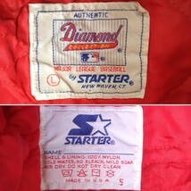 極美品 90s USA製 STARTER 極暖 撥水防風 MLB ブレーブス 中綿キルティング ナイロン スタジャン ジャケット メンズL ビンテージ 240154_画像4