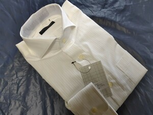 M寸・新品／日本製・ホリゾンタルカラーシャツ■オフホワイト・ドビー