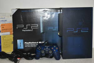 25M 【中古品】 SONY PlayStation2 BBパック ミッドナイトブルー プレイステーション２ PS2 プレステ２ 本体 コントローラー SCPH-50000