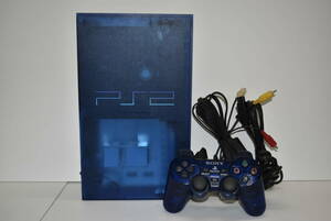 25M 【中古品】 SONY PlayStation2 SCPH-37000 オーシャン・ブルー PS2 本体 コントローラー プレイステーション２ プレステ２