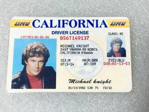 * America popular special effects series drama goods Night rider Michael Night David is  Cervo f san California driving license proof manner ID card *