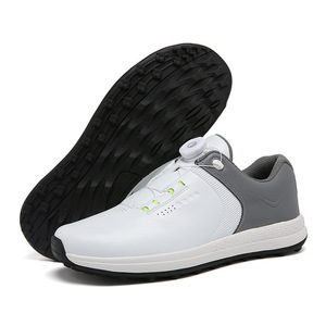  высококлассный товар туфли для гольфа новый товар dial тип спортивная обувь мужской широкий . Fit чувство легкий спорт обувь водонепроницаемый . скользить выдерживающий . эластичность . белый / пепел 25.0cm