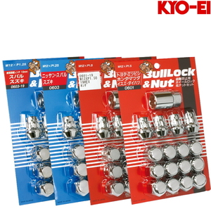 KYO-EI ロックナットセット メッキ 全長31mm M12×P1.25 19HEX 16個【品番 : 0603-19】