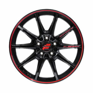 ホイール4本セット RMP RACING R25 Plus ブラック/リムレッドライン 17インチ 7J+48 5H-114.3