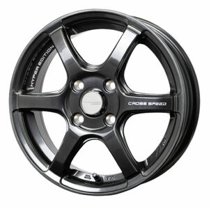 ホイール4本セット CROSS SPEED RS6 ダイヤモンドブラック 15インチ 5.5J+43 4H-100