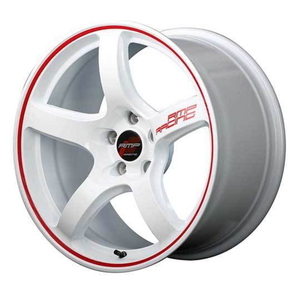 アルファード/ヴェルファイア 30系 ホイール 4本セット RMP RACING R50 ホワイト+リムレッドライン 18インチ 8.5J+45 5H-114.3